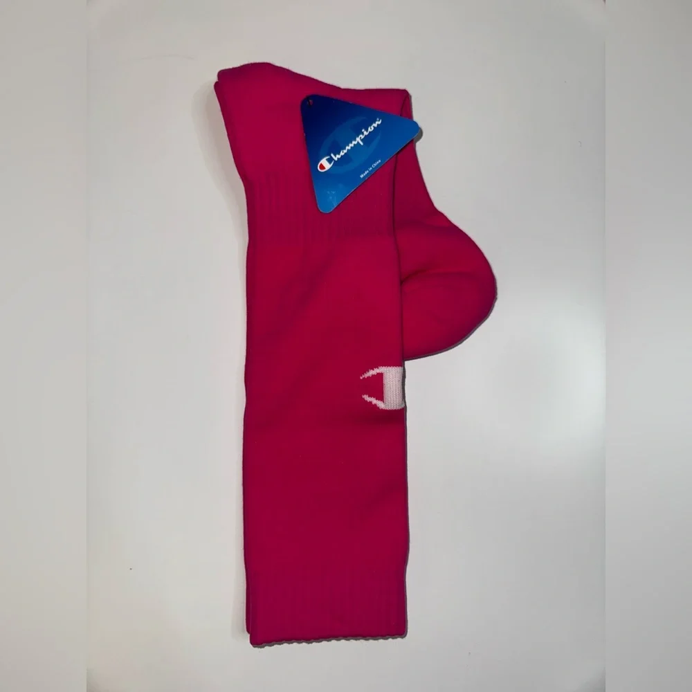 NWT Champion Unisex Crew Socks - Hot Pink M/L